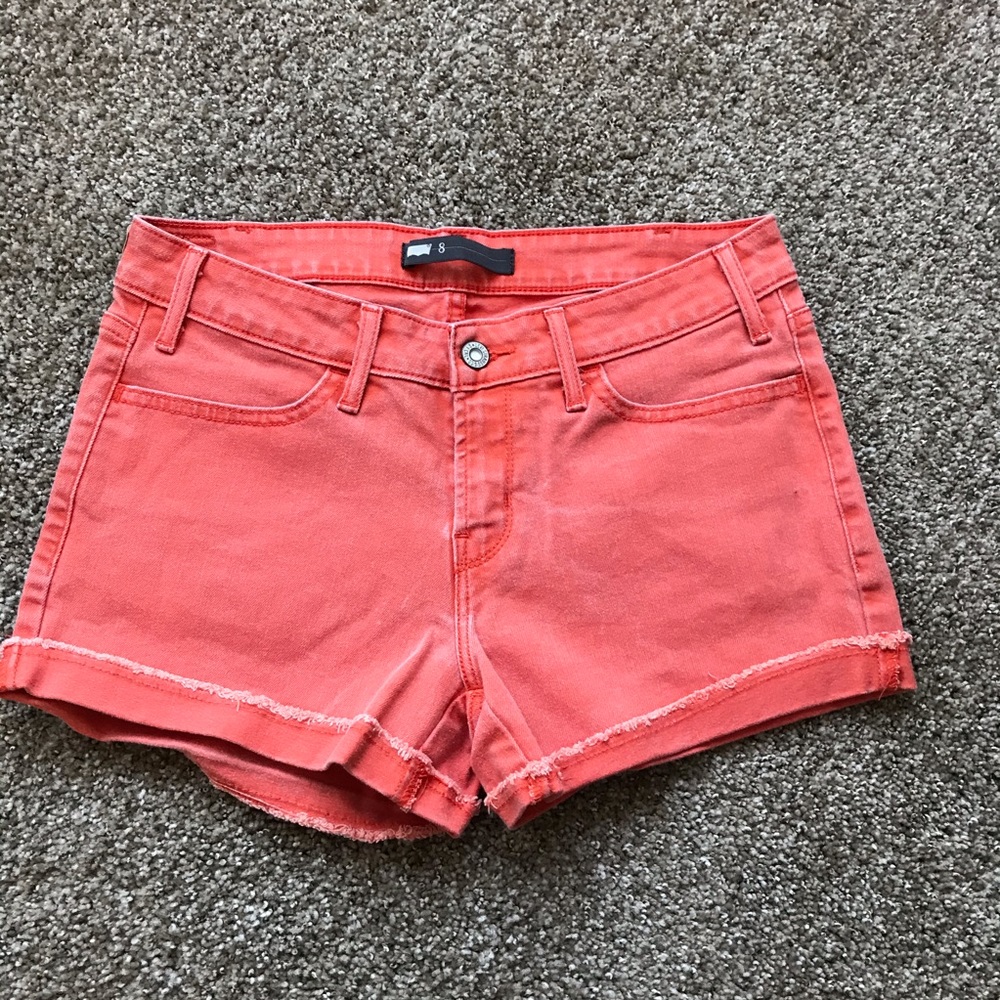 Coral Levi’s Cutoff Shorts